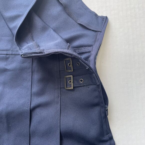 French Toast Girls Navy/White Peter Pan Collared Pleated Dress Skirt Uniform L - Picture 7 of 12